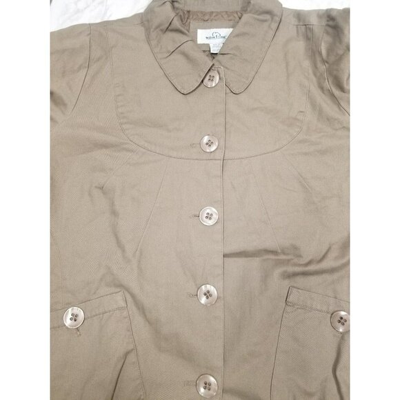willow lane Coat quilted inside‎ oversized big buttons beige  size 1x - Picture 12 of 16